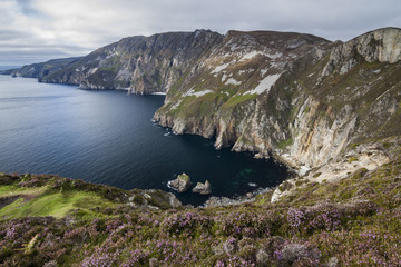 Fototapeta na wymiar The big cliffs of Slieve Leagues, one of the highest in Ireland