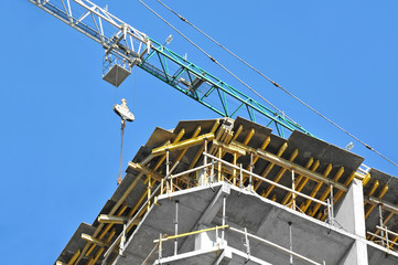 Crane and construction site