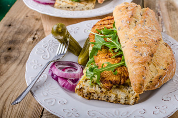 Chicken steak with salat