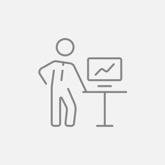 Business presentation line icon.