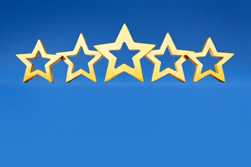 5 star rating blue background