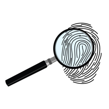 Fingerprint and magnifying glass