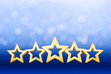 5 star blue sparkles background