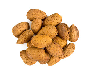 almonds isolated on white