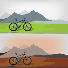 Obraz premium Bicycle in mountain landcape