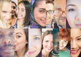 Composition with different ethnicity people from all over the world