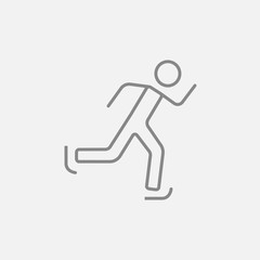 Speed skating line icon.
