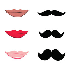 Lips and mustache
