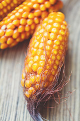 corn on the wooden surface