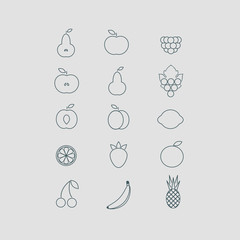 Vector fruit icon set