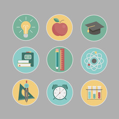 Set of quality designed art and education icons