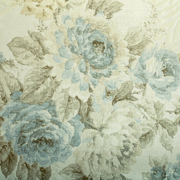 Vintage wallpaper with blue floral victorian pattern
