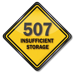 Computerschild 507 Insufficient Storage