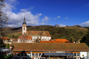 Naklejka premium Old medieval abbey church in Alsace