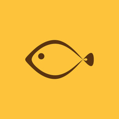 The fish icon. Seafood symbol. Flat