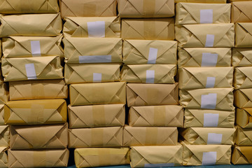 pile of parcels for delivery