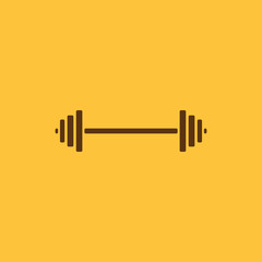 The dumbbell icon. Bodybuilding symbol. Flat