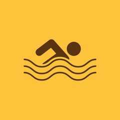 Swimming icon. Swimmer symbol. Flat