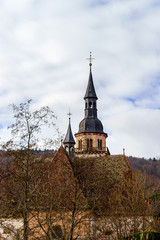 Fototapeta na wymiar Old medieval abbey church in Alsace