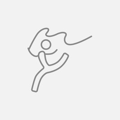 Gymnast with tape line icon.