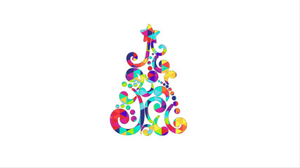 colorful christmas tree shape