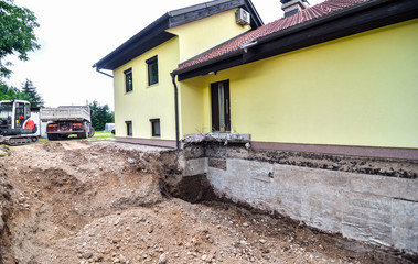 Digging up house foundation - basement