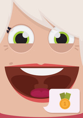 Woman face vector illustration