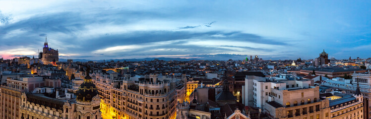 Panoramical aerial view of Madrid