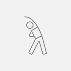 Man making exercises line icon.