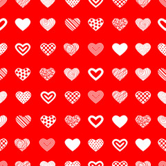 Valentine's seamless pattern with hearts