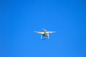 flying drone on the sky