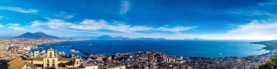 Papier peint photo autocollant rond Naples Napoli  and mount Vesuvius in  Italy