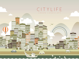 Obraz premium lovely city life scenery