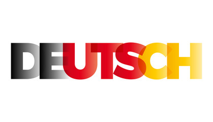 The word German. Vector banner with the text colored rainbow.