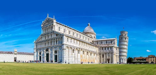 Crédence de cuisine en verre imprimé Tour de Pise Leaning tower and Pisa cathedral