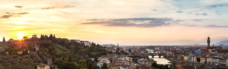 Panoramic sunset in  Florence