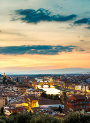Naklejka premium Panoramic sunset in Florence