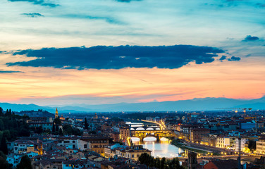 Panoramic sunset in  Florence