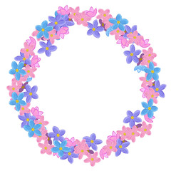 Fototapeta na wymiar Floral circle wreath