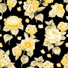 Seamless yellow flower pattern