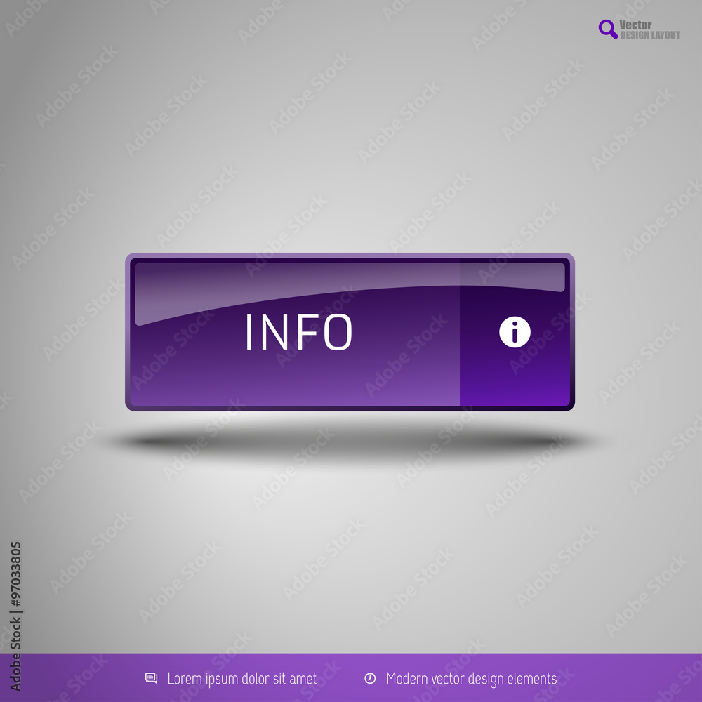 Aufkleber simple button on the neutral gray background with icons. vector