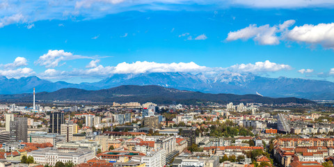 Aerial view of Ljubljana in Slovenia