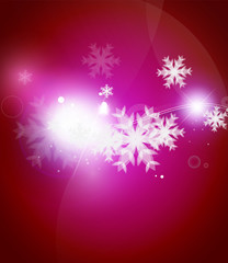 Fototapeta na wymiar Holiday pink abstract background, winter snowflakes, Christmas and New Year design template