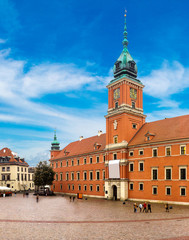 Obraz premium Royal Castle and Sigismund Column in Warsaw