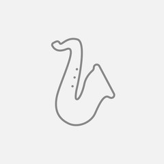 Saxophone line icon.