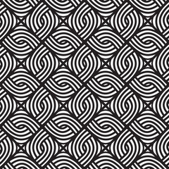 Abstract wicker black and white pattern. Seamless vector pattern.