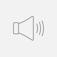 Speaker volume line icon.