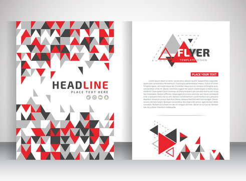 Vector design of the white flyer black red gray elements. Poster template for your business.