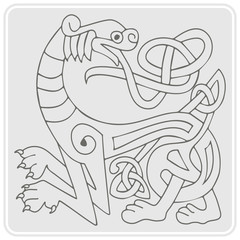 monochrome icon with Celtic art and ethnic ornaments for your design