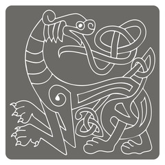 monochrome icon with Celtic art and ethnic ornaments for your design